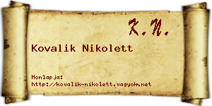 Kovalik Nikolett névjegykártya