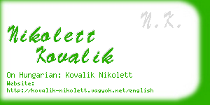 nikolett kovalik business card